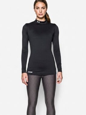59  Under Armour Womens ColdGear Authentics Compression Mock Neck Size Medium